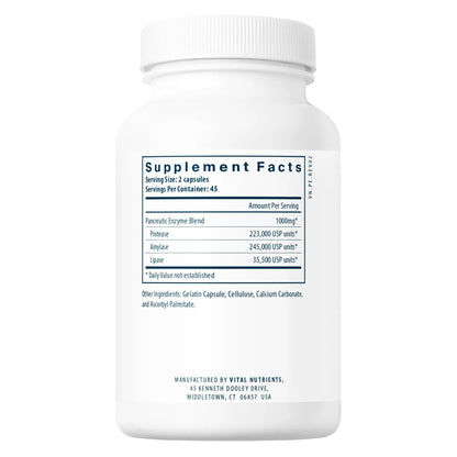 Pancreatic Enzymes 1000mg (full strength)(Vital Nutrition) - HAPIVERI