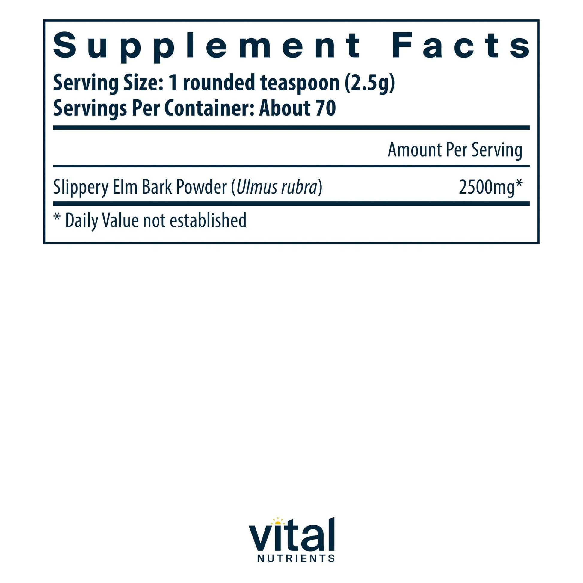 Slippery Elm Bark Powder(Vital Nutrition) - HAPIVERI