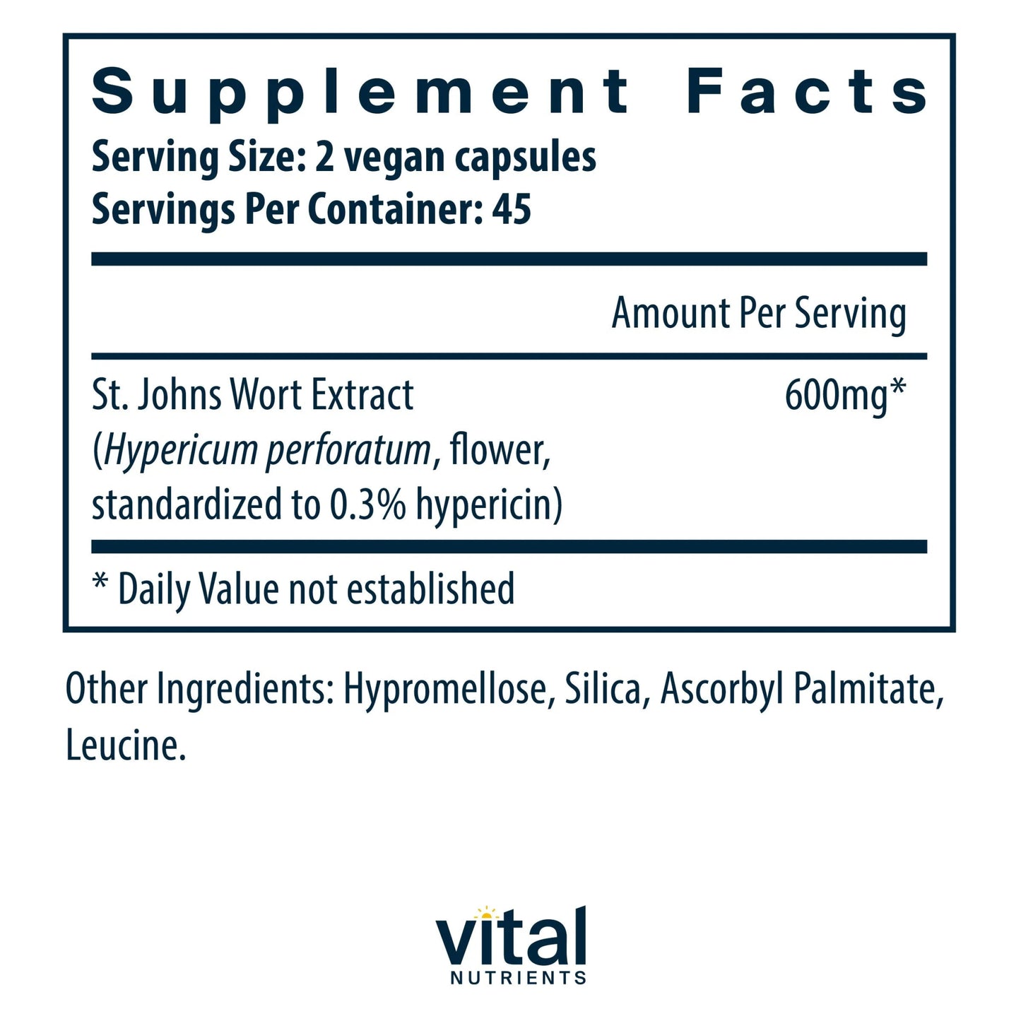 St. John's Wort 0.3% Standardized Extract(Vital Nutrition) - HAPIVERI