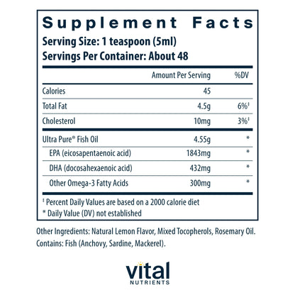 Ultra Pure® Fish Oil 2600 Pharmaceutical Grade(Vital Nutrition) - HAPIVERI