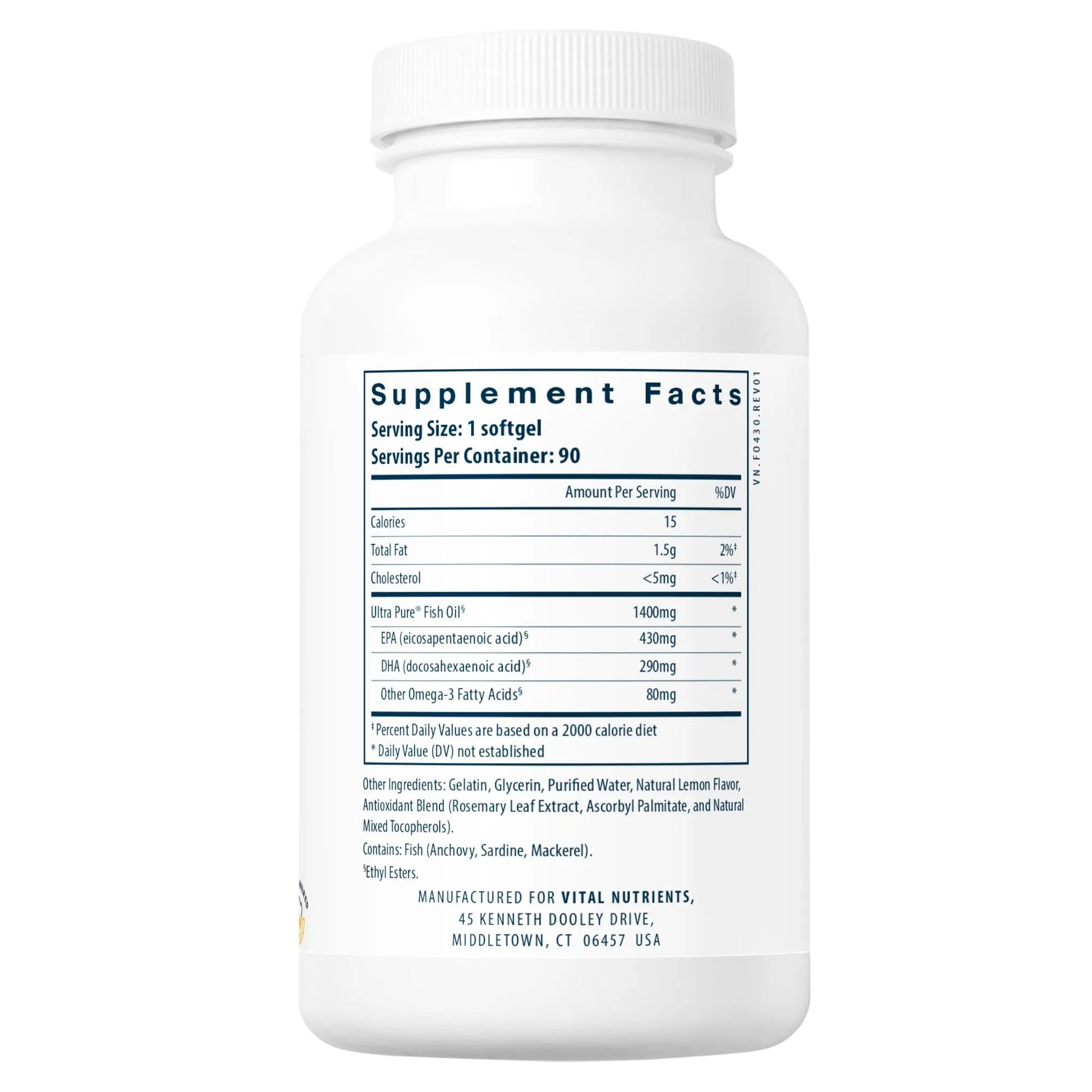 Ultra Pure®Fish Oil 800 Pharmaceutical Grade (Vital Nutrition) - HAPIVERI