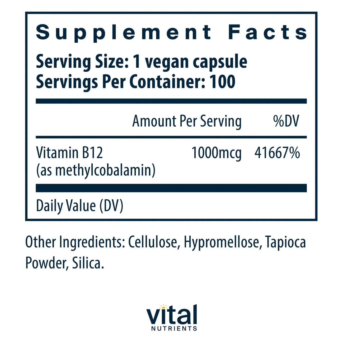 Vitamin B12 1000mcg(Vital Nutrition) - HAPIVERI