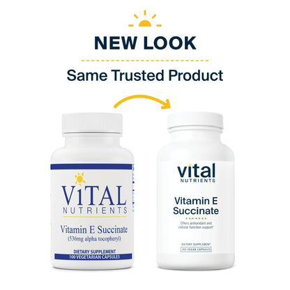 Vitamin E Succinate (536mg Alpha Tocopheryl)(Vital Nutrition) - HAPIVERI